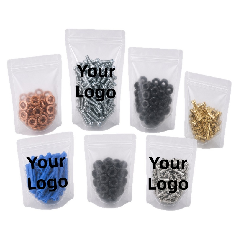 Food Snacks Logos - Sacos Ziplock Foscos Personalizados com Logotipo