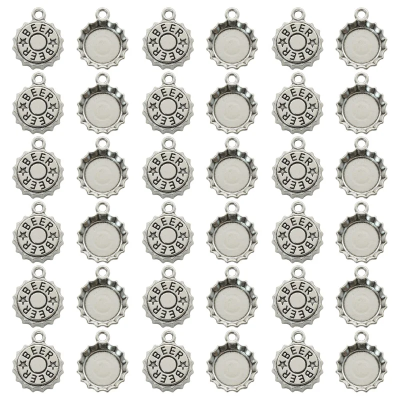 Food Zinc - Antique Silver Plated Beer Cap Encantos,