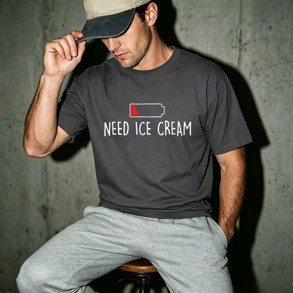 Food Lovers Snacks - Preciso de Sorvete, Bateria Fraca, Camiseta