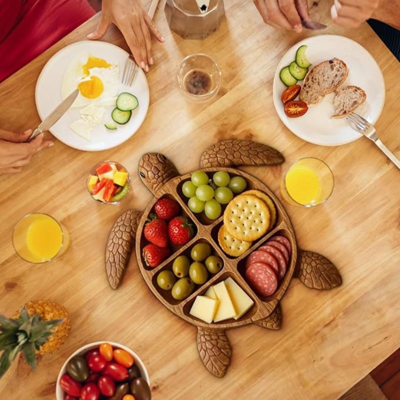 Food Snacks Items - Bandeja de madeira para servir polvo,