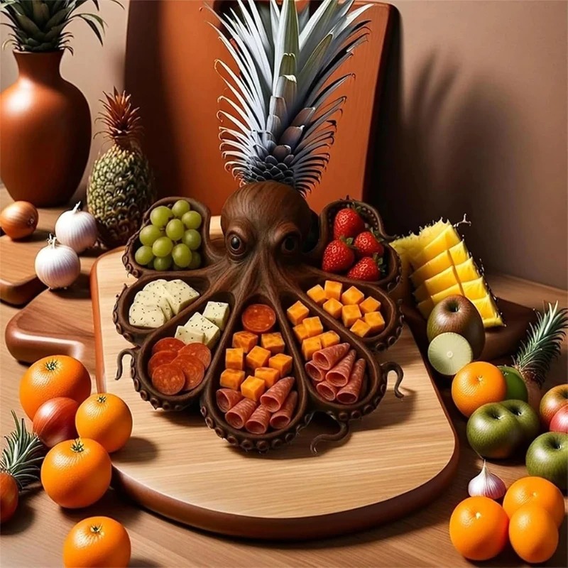 Bandeja de madeira para servir - Food Snacks Items avaliação e preço