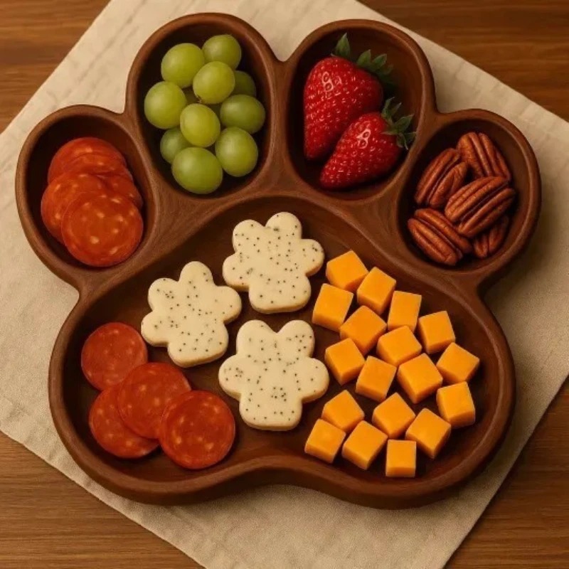 Bandeja de madeira para servir - Food Snacks Items avaliação e preço
